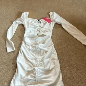 Melody Longsleeve White Bodycon Dress